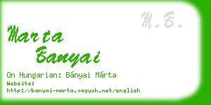 marta banyai business card